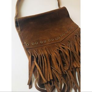 Vintage Leather Fringe Bag